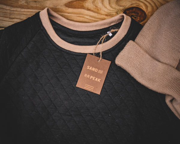 Black Quilted Crew